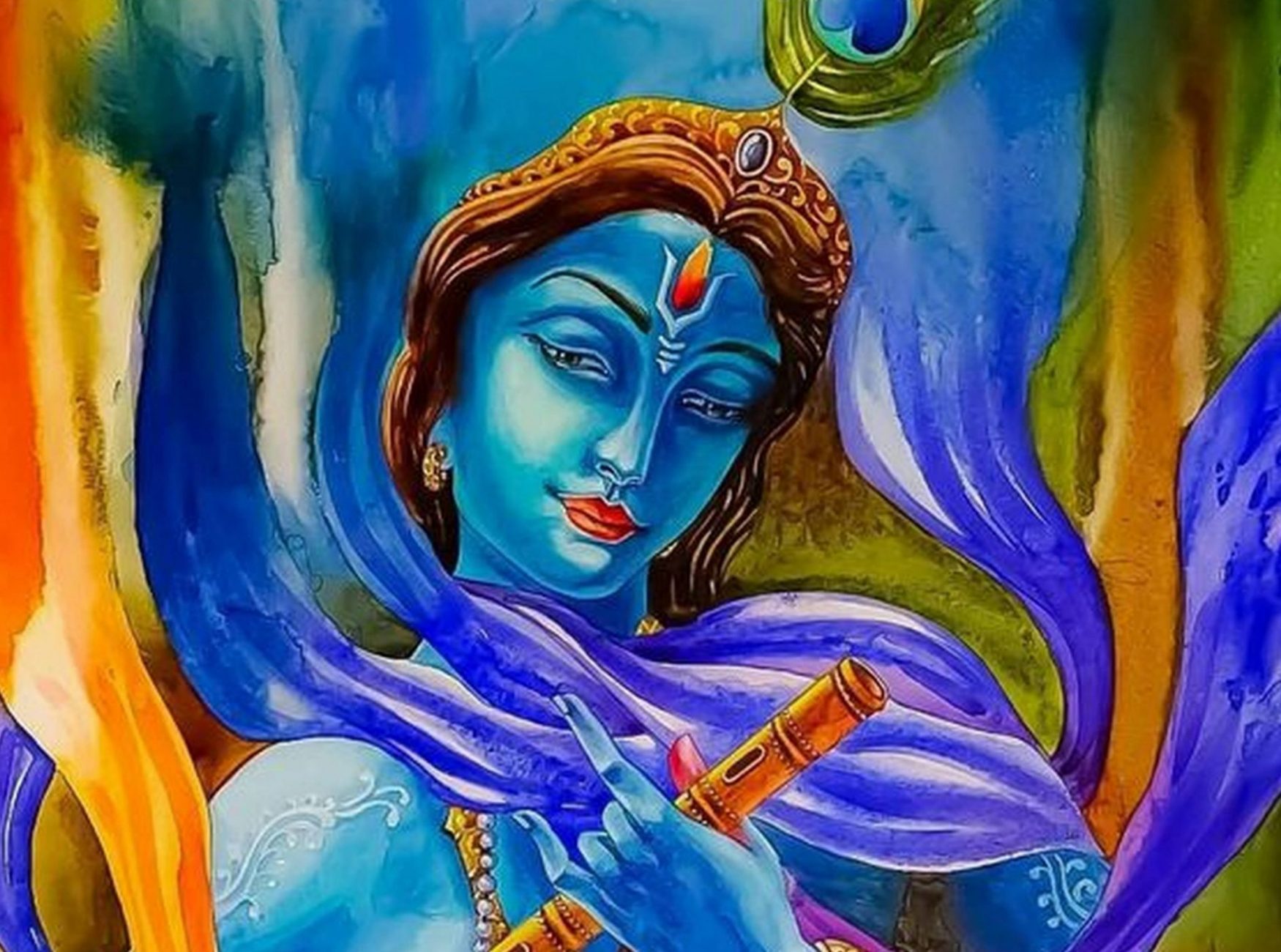 Untitled1-e1563643059366 LORD KRISHNA GOND PAINTING