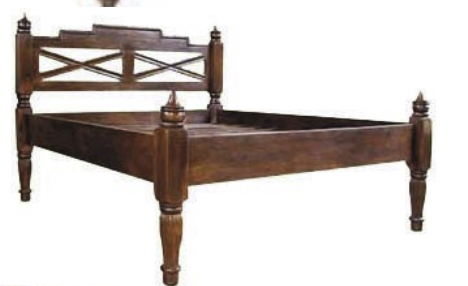 A wooden bed by Krishna International Exim furniture manufacturing

