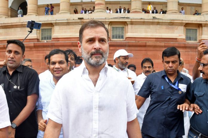 Rahul Gandhi arrives at the parliament in New Delhi Rahul Gandhi